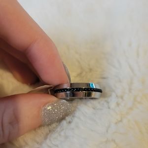 Stainless Steel Ring with Inset